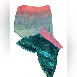 👜$3-Enchanting Mermaid Tail Blanket Ombre‎ Sequin Sparkle Cozy Throw